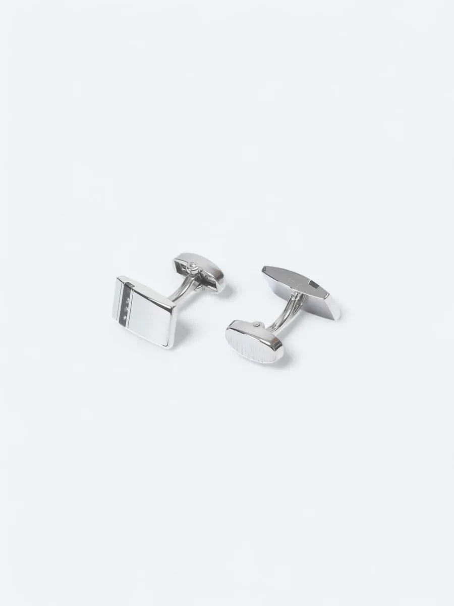 Silver Brass Cuff Link - 2
