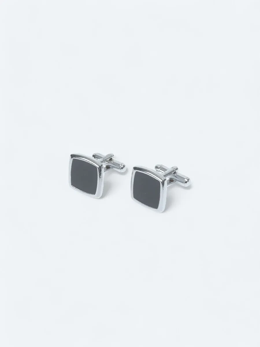 Silver Brass Cuff Link - 1