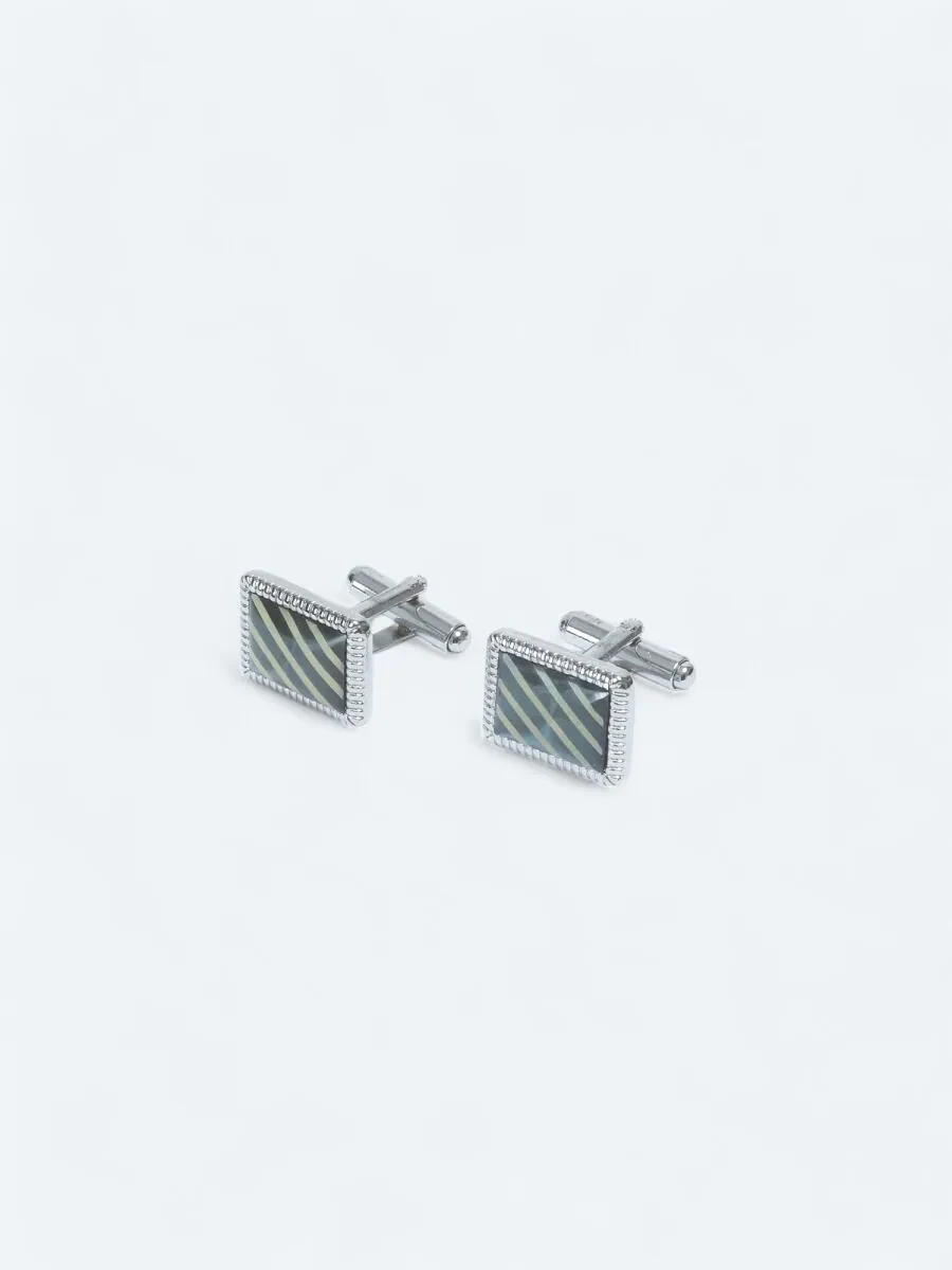 Silver Brass Cuff Link - 1