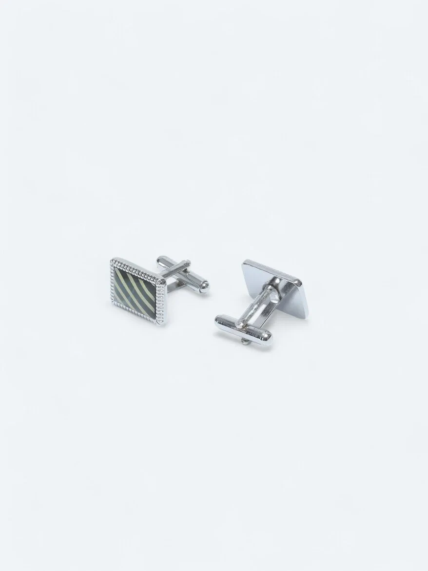 Silver Brass Cuff Link - 2