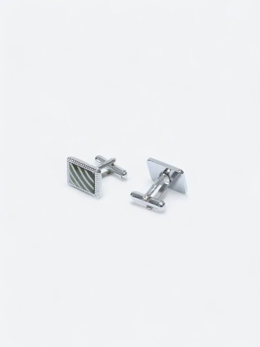 Silver Brass Cuff Link - 2