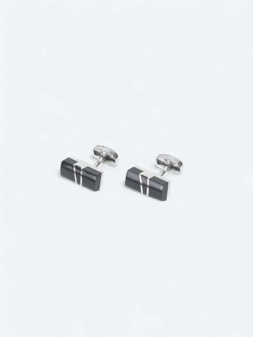 Silver Brass Cuff Link - 1