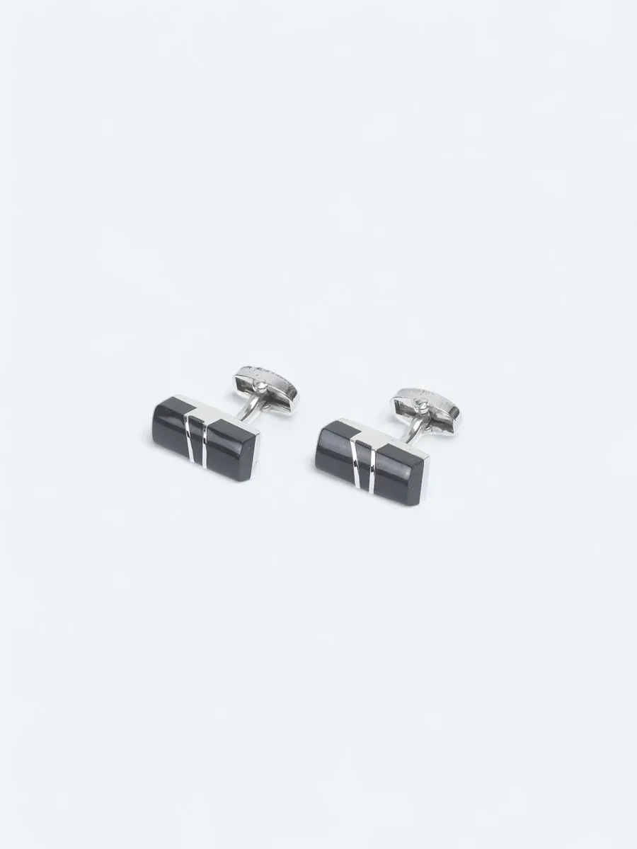 Silver Brass Cuff Link - 1