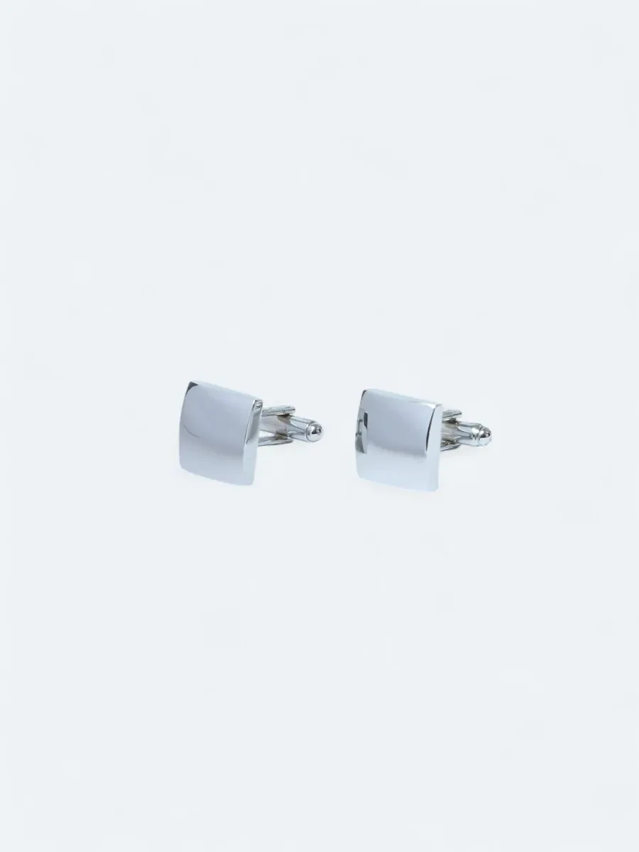 Silver Brass Cuff Link - 1