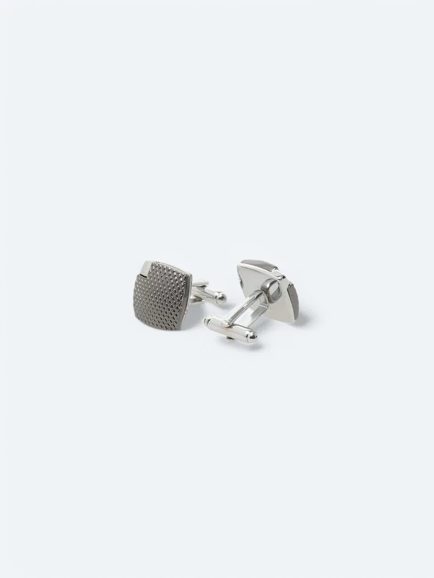 Silver Metal Cuff Link - 2