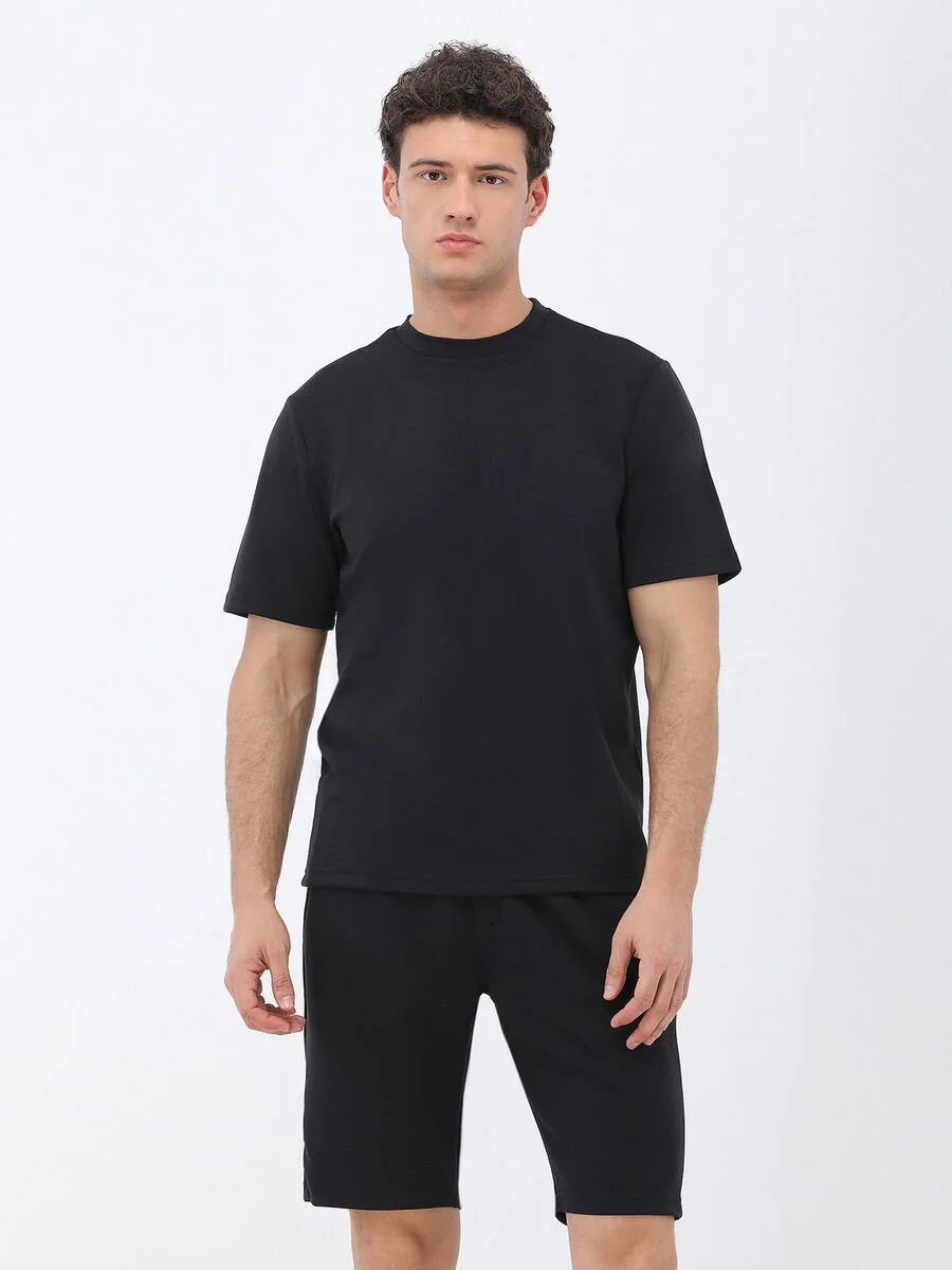 Siyah Bisiklet Yaka T-Shirt - 2