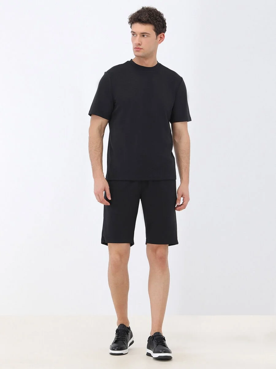 Siyah Bisiklet Yaka T-Shirt - 3