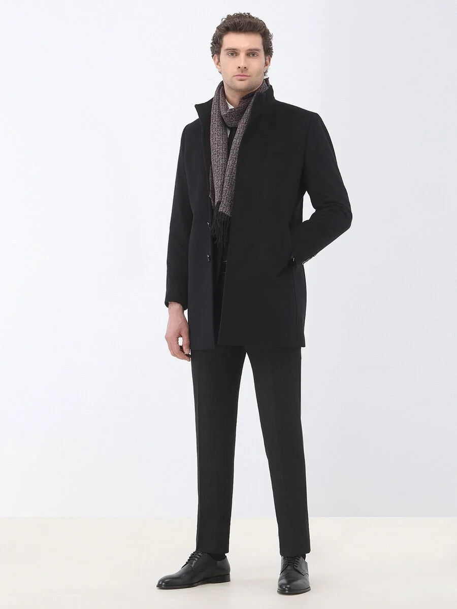 Siyah Çizgili Modern Fit Takım Elbise - 2