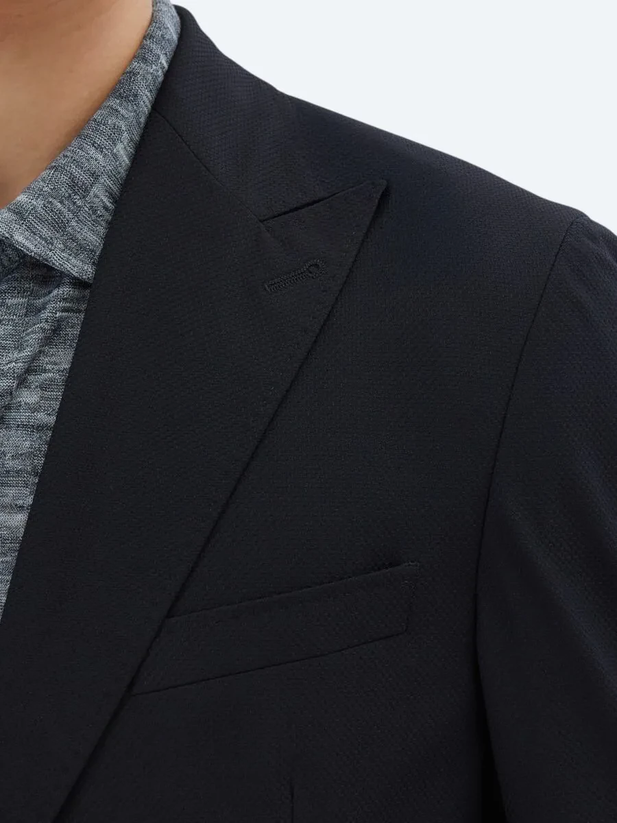 Siyah Desenli Modern Fit Ceket - 5