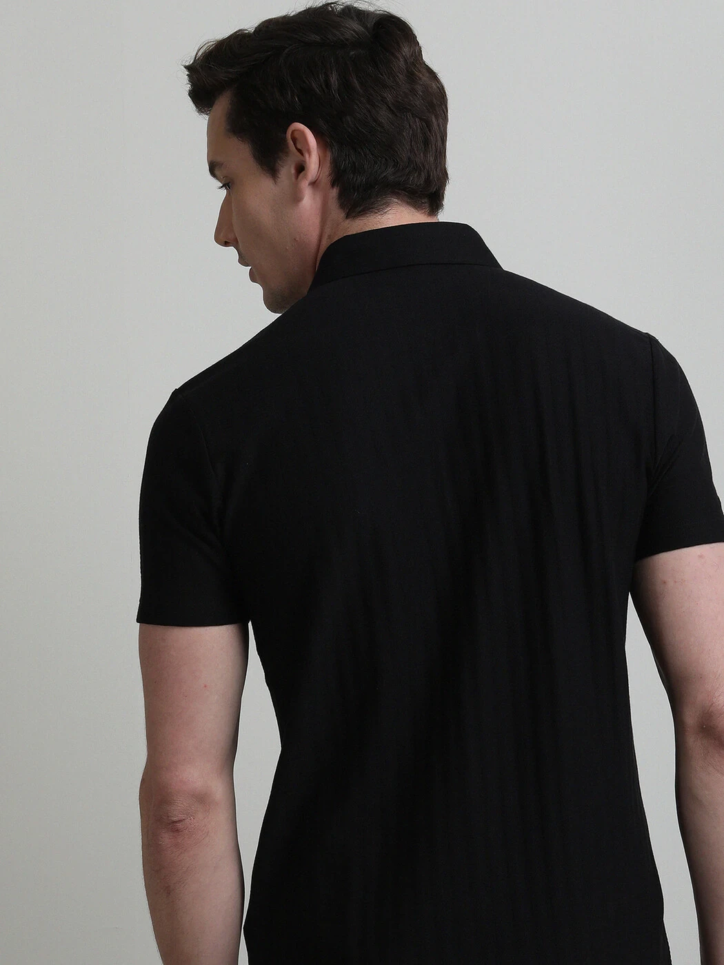 Siyah Desenli Regular Fit Casual %100 Pamuk Gömlek - 5