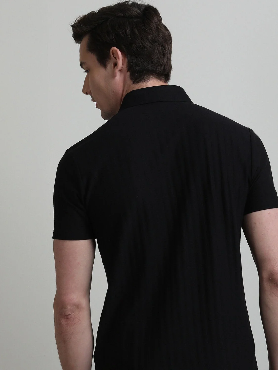 Siyah Desenli Regular Fit Casual %100 Pamuk Gömlek - 5