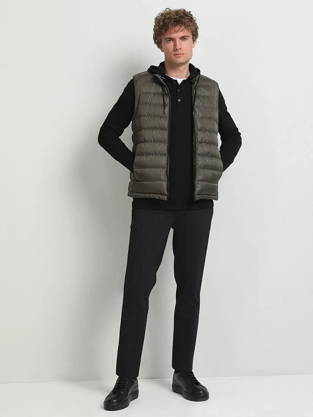 Siyah Dokuma Fitted Fit Smart Casual Pantolon - 4