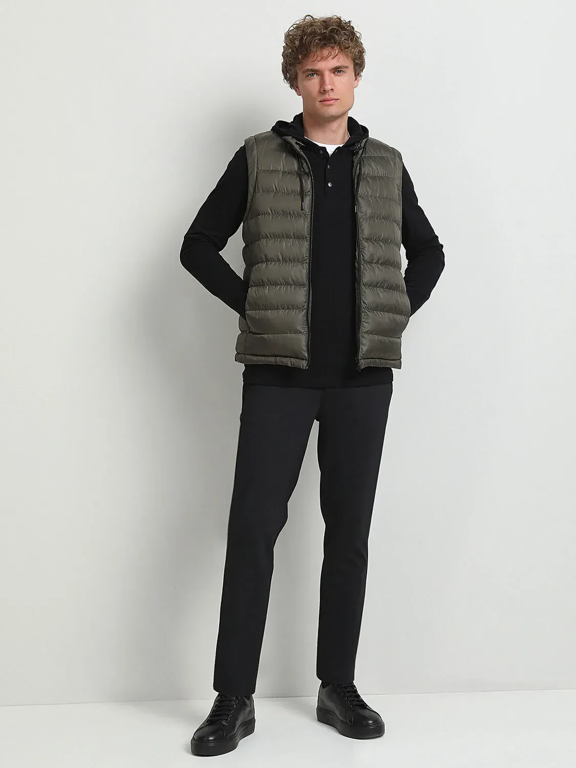 Siyah Dokuma Fitted Fit Smart Casual Pantolon - 4