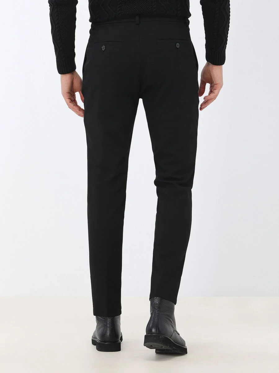 Siyah Dokuma Jogging Fit Casual Pantolon - 5