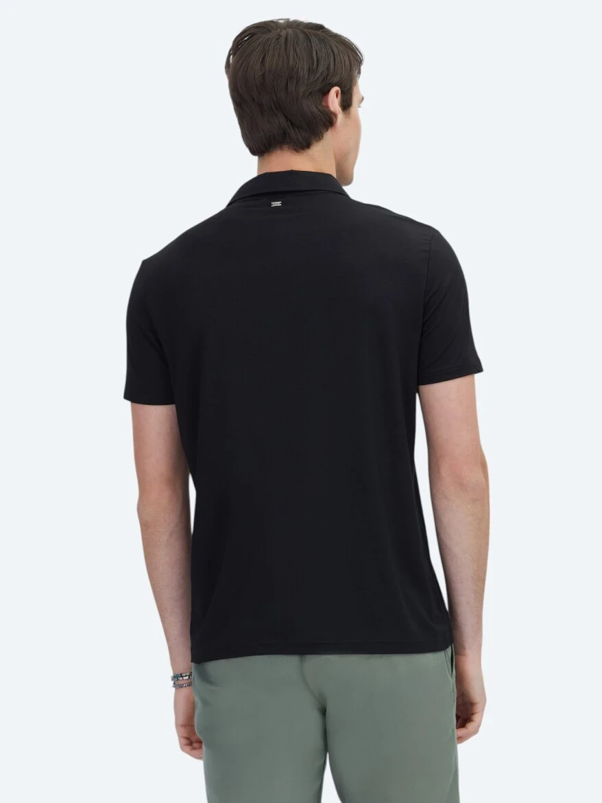 Siyah Düz Regular Fit Casual Gömlek - 6