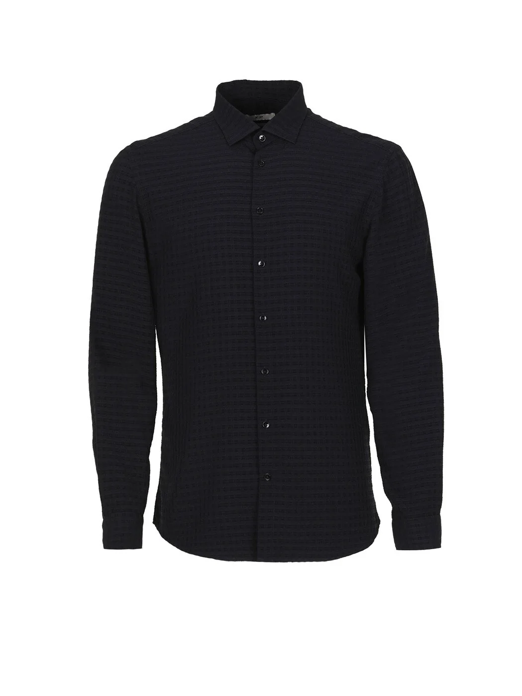 Siyah Kareli Slim Fit Dokuma Casual Gömlek - 5