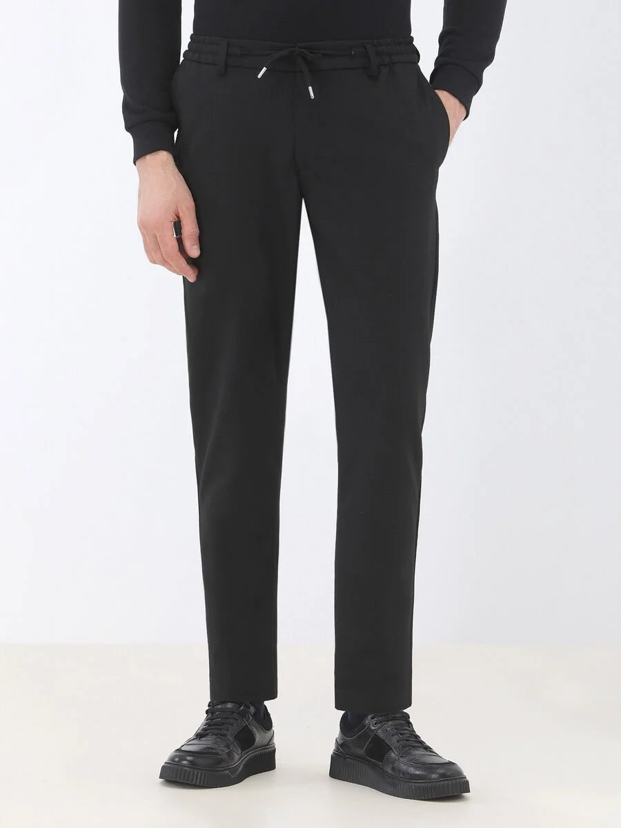 Siyah Örme Jogging Fit Casual Pantolon - 1