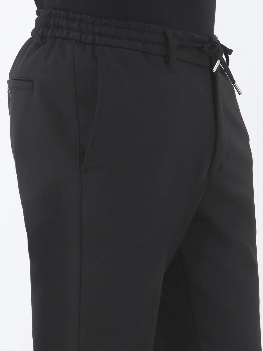 Siyah Örme Jogging Fit Casual Pantolon - 4