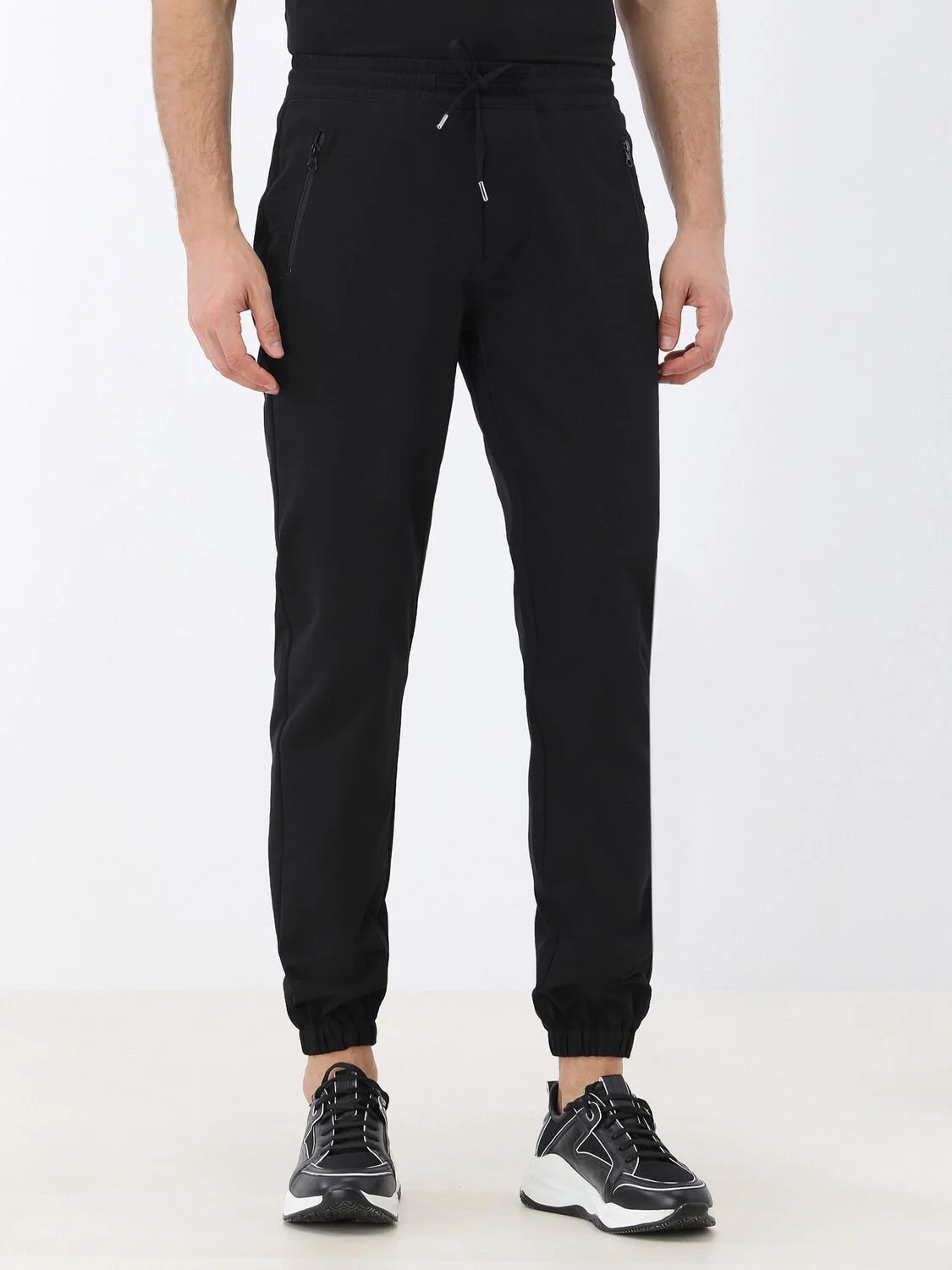 Siyah Örme Jogging Fit Casual Pantolon - 1