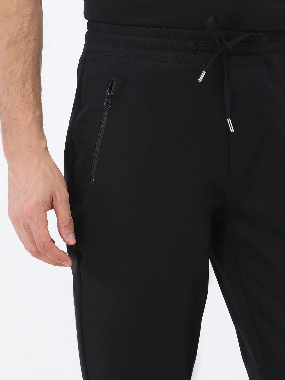 Siyah Örme Jogging Fit Casual Pantolon - 3