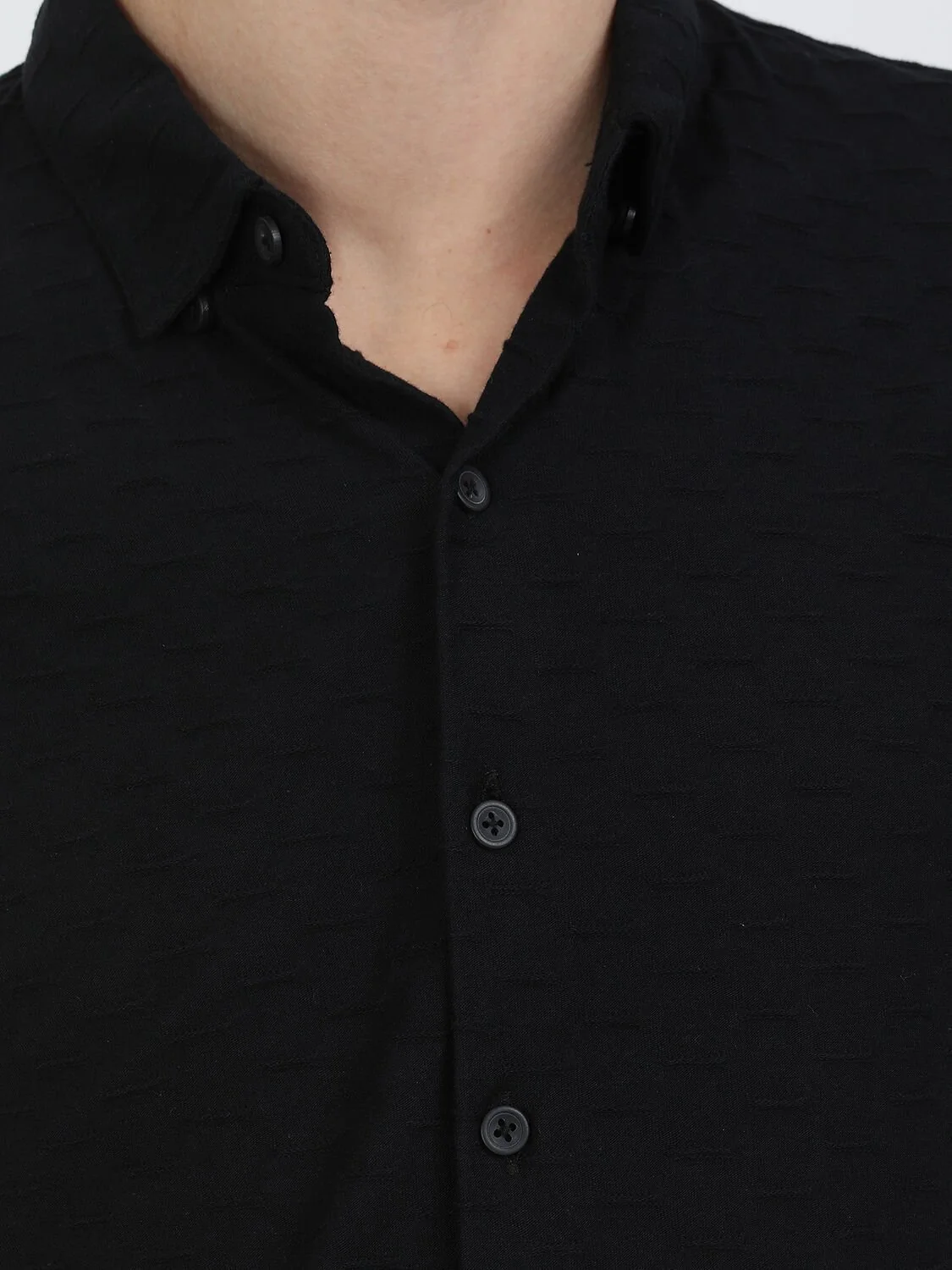 Siyah Regular Fit Casual %100 Pamuk Gömlek - 3