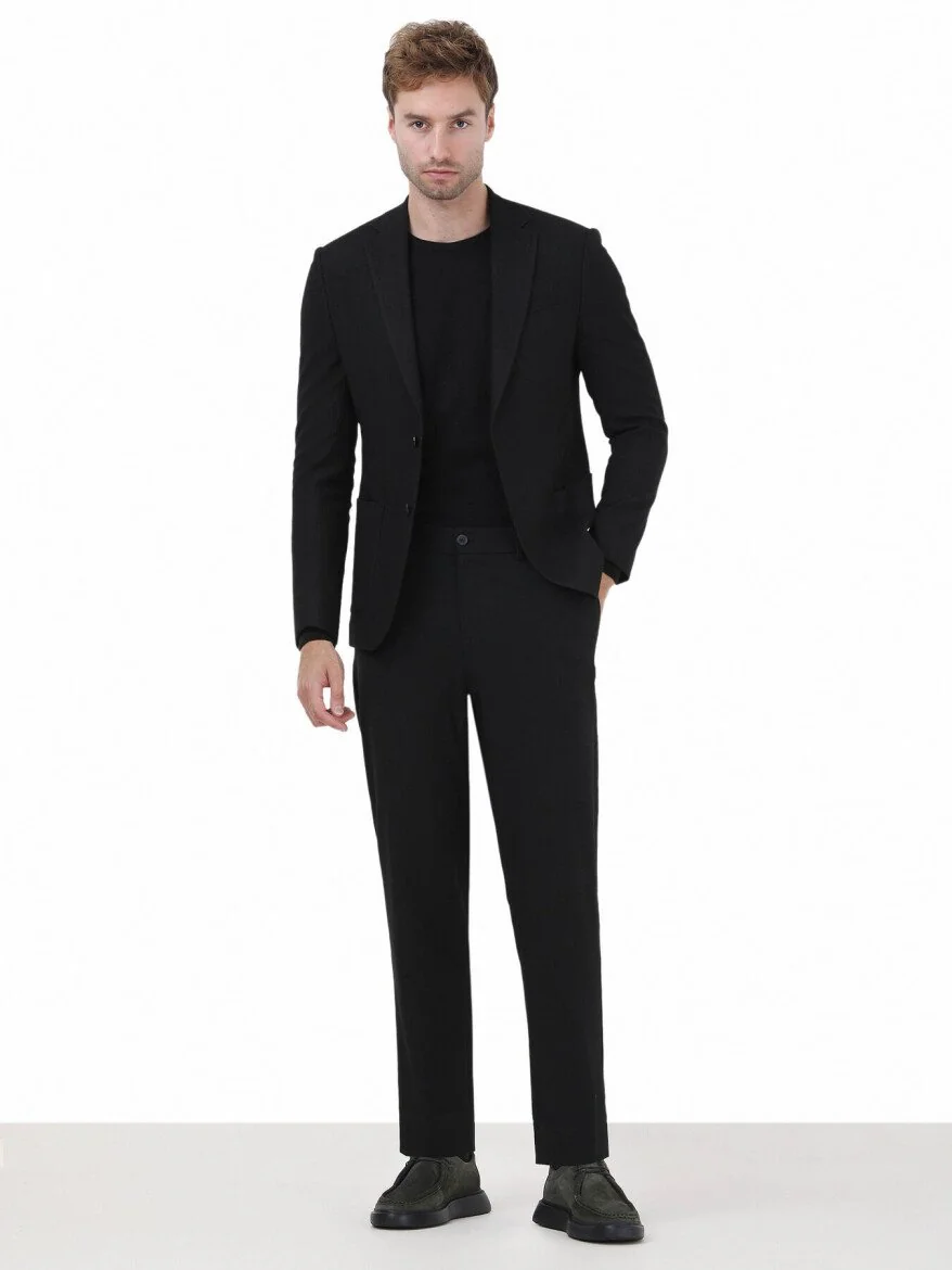 Siyah Regular Fit Ceket - 1