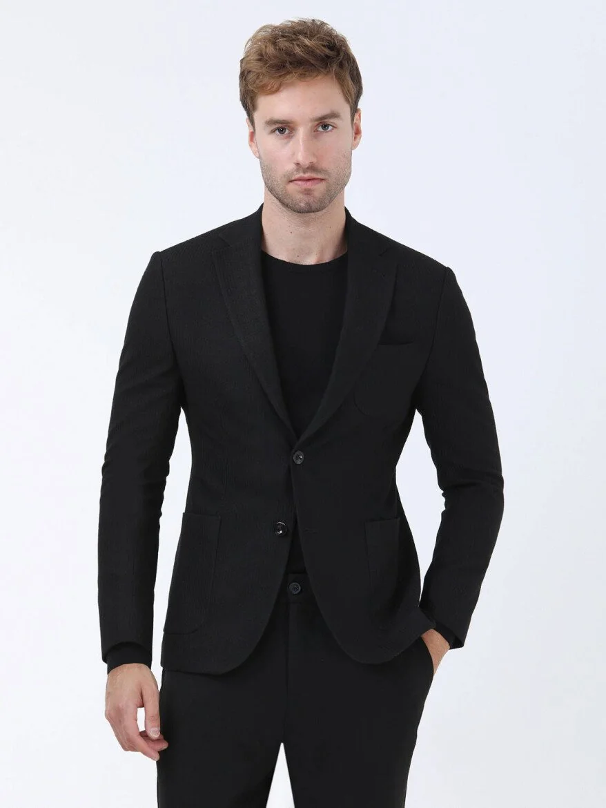 Siyah Regular Fit Ceket - 2