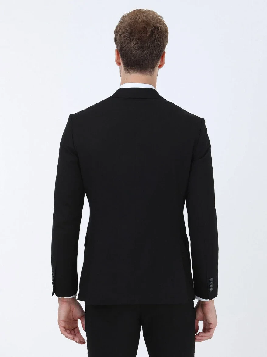 Siyah Regular Fit Takım Elbise - 7