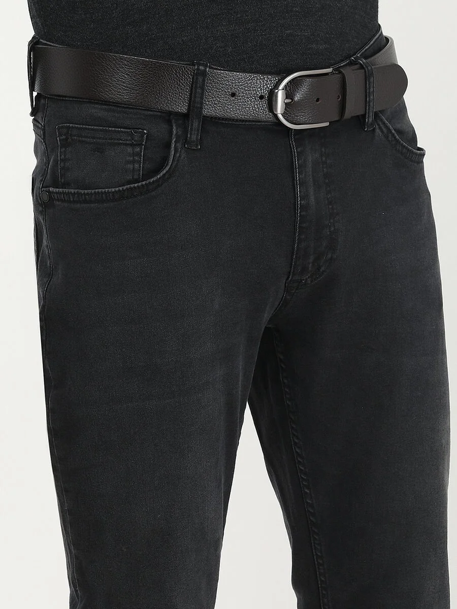 Siyah Slim Fit Denim Pamuk Karışımlı Pantolon - 1