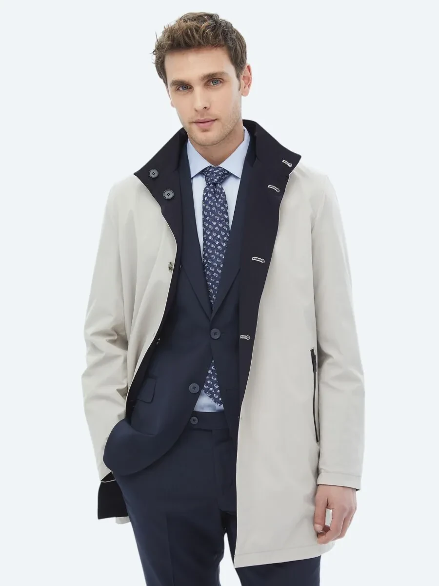 Stone Double-Sided Weaving Rain Coat - 7