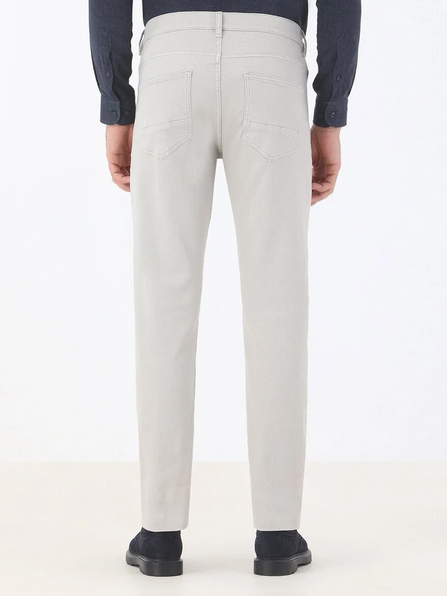 Stone Slim Fit Denim Cotton Blended Trousers - 4