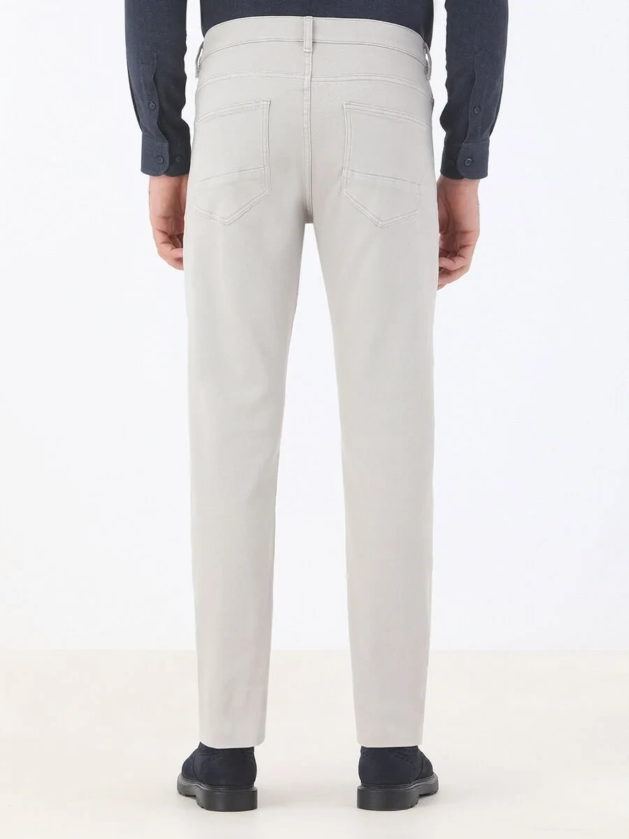 Stone Slim Fit Denim Cotton Blended Trousers - 4