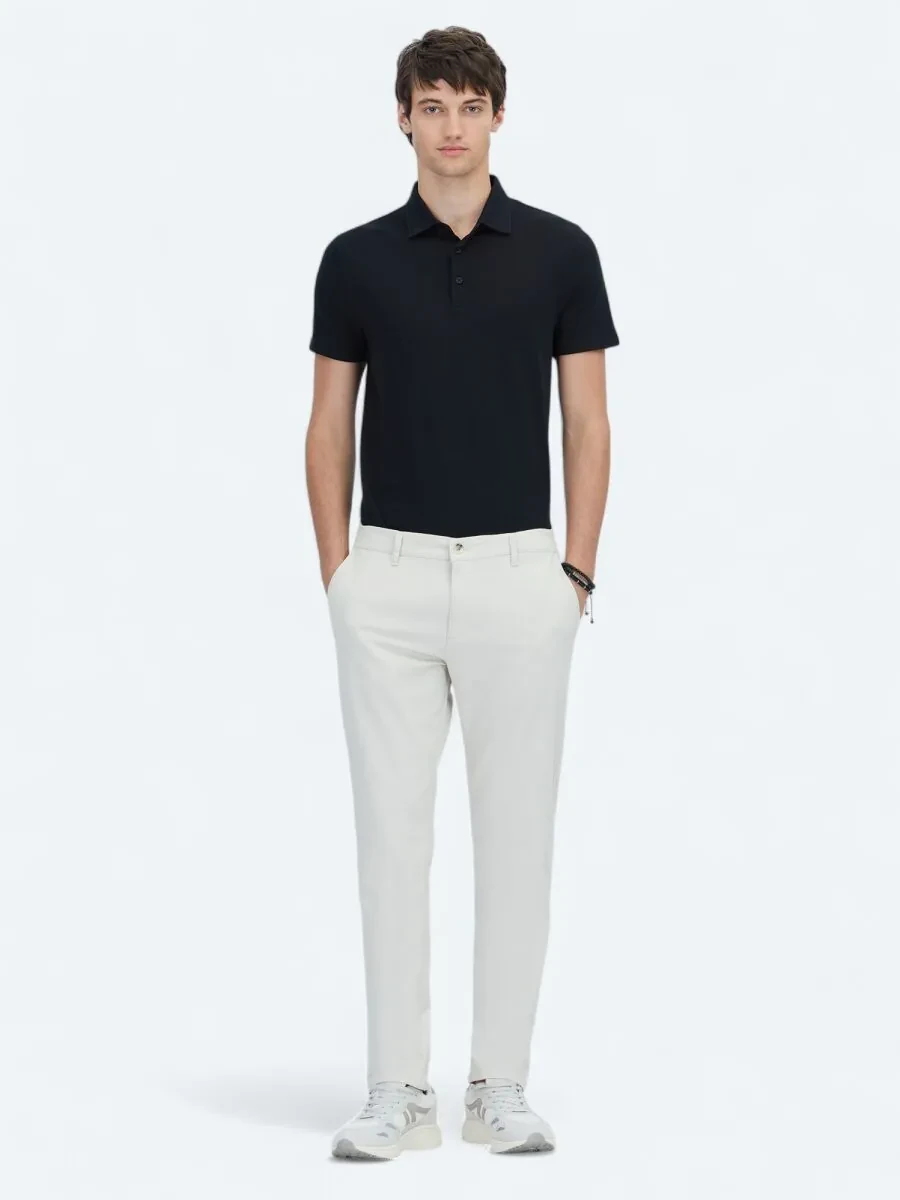 Stone Weaving Jogging Fit Casual Cotton Blended Trousers - 1
