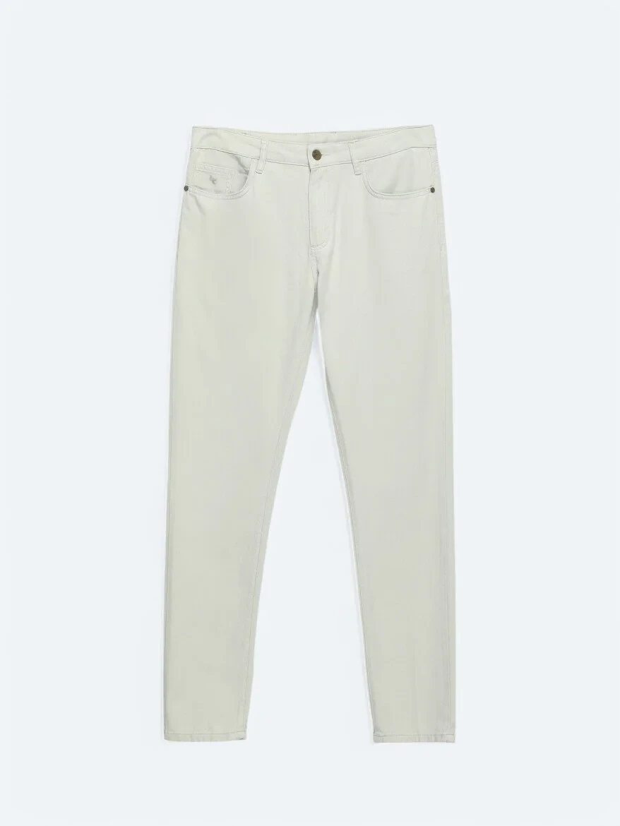 Stone Weaving Regular Fit Casual Cotton Blended Trousers - 5