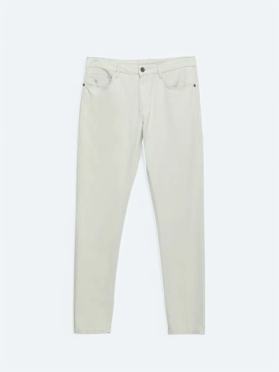 Stone Weaving Regular Fit Casual Cotton Blended Trousers - 5
