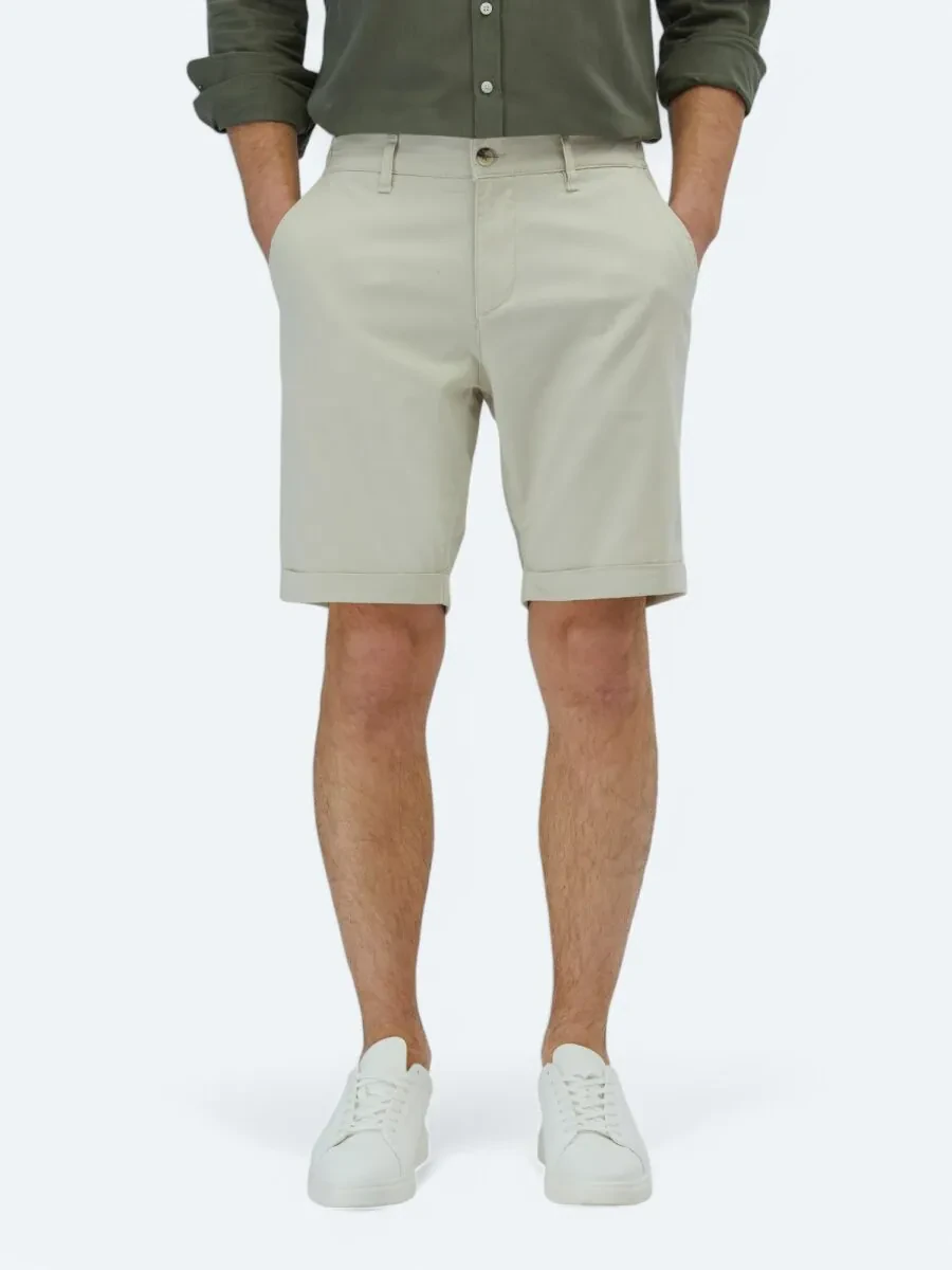 Stone Weaving Slim Fit Casual Cotton Blended Bermuda - 2