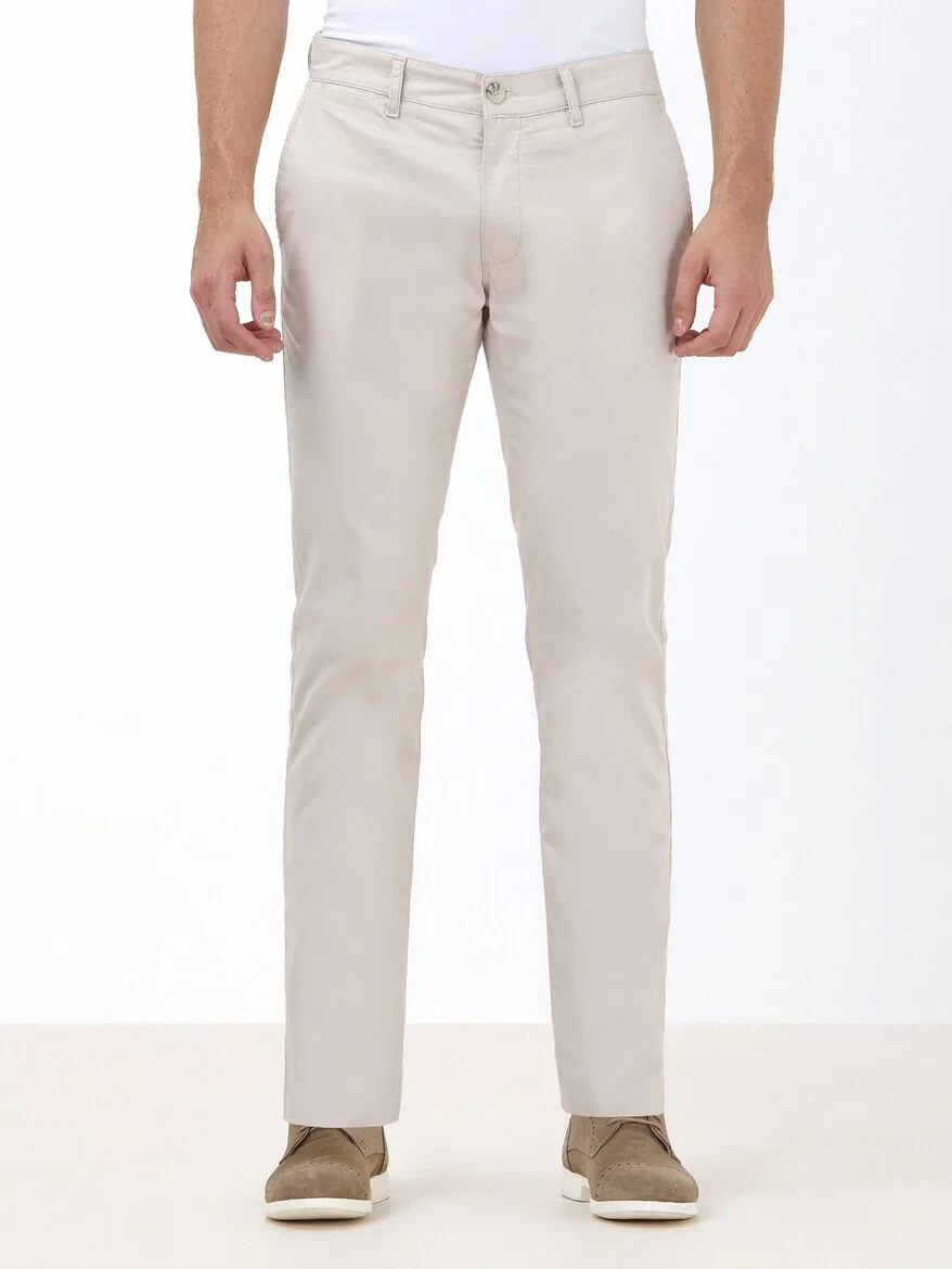 Stone Weaving Slim Fit Casual Cotton Blended Trousers - 1