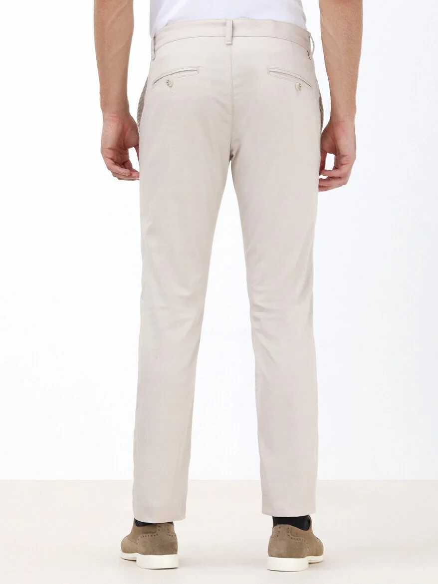 Stone Weaving Slim Fit Casual Cotton Blended Trousers 