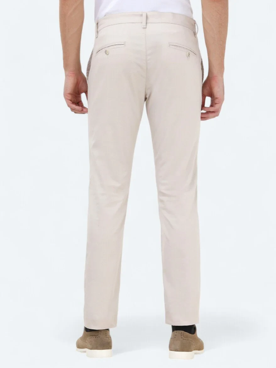 Stone Weaving Slim Fit Casual Cotton Blended Trousers 