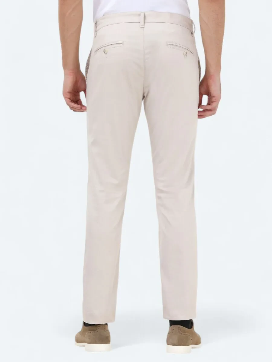 Stone Weaving Slim Fit Casual Cotton Blended Trousers - 4