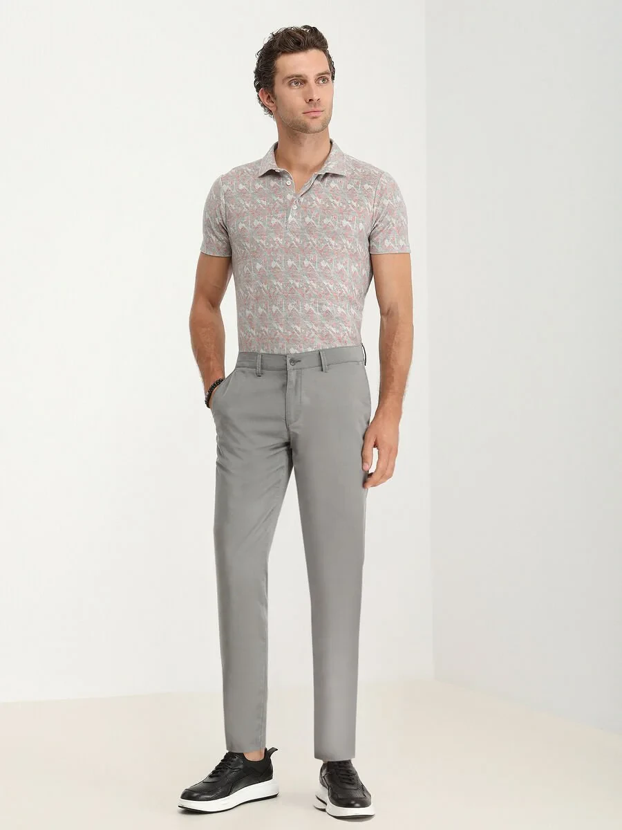 Stone Weaving Slim Fit Casual Trousers - 2