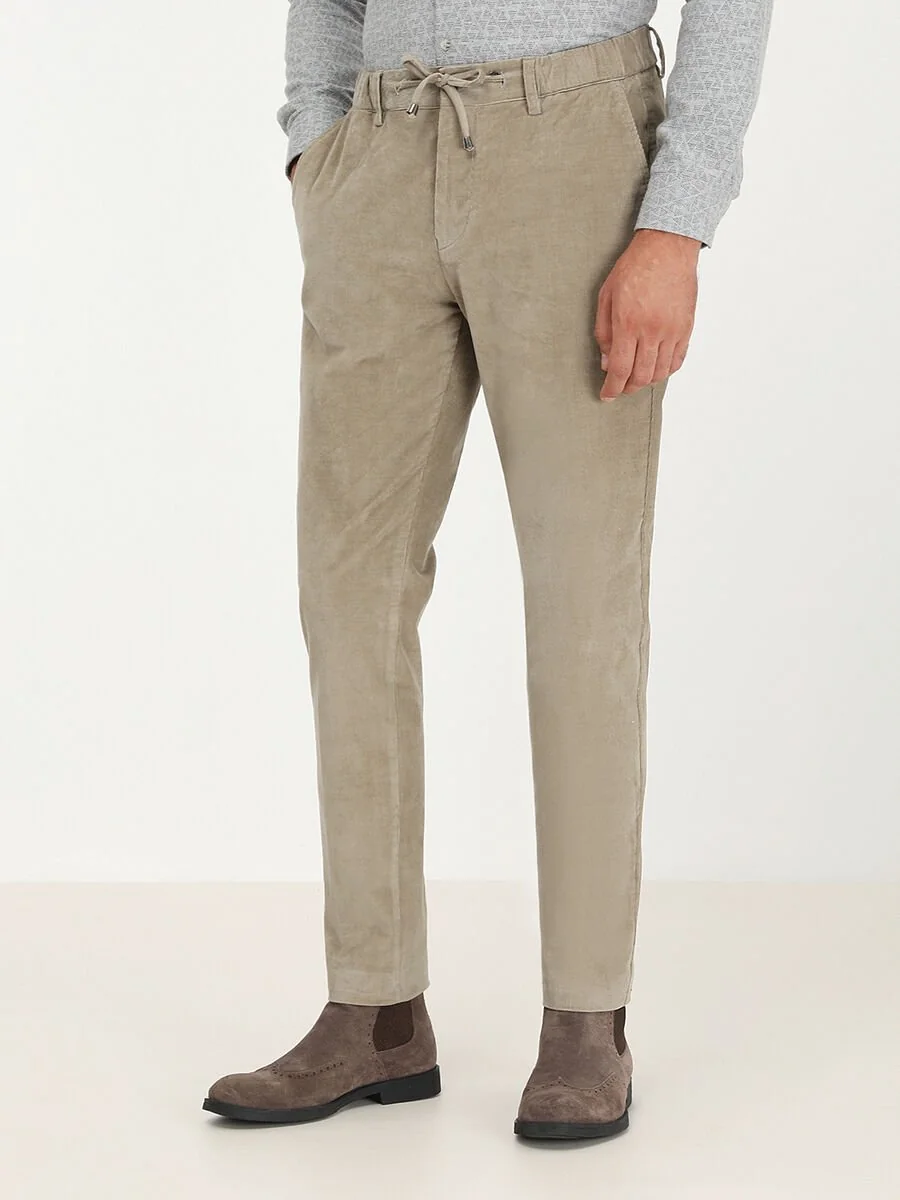Taş Dokuma Jogging Fit Casual Pamuk Karışımlı Pantolon - 2