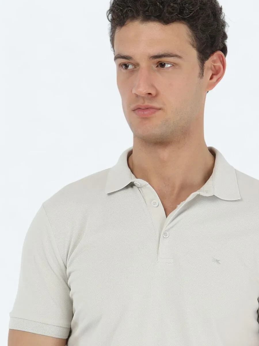 Taş Düz Polo Yaka %100 Pamuk T-Shirt - 1