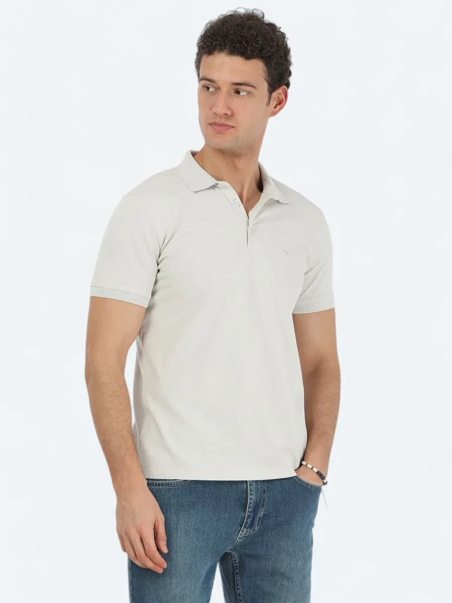 Taş Düz Polo Yaka %100 Pamuk T-Shirt - 2