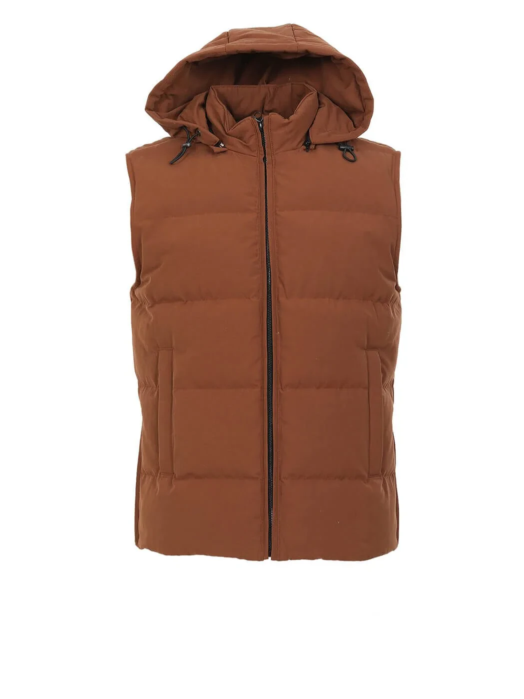 Tile Red Cotton Blended Weaving Puffer Vest - 7