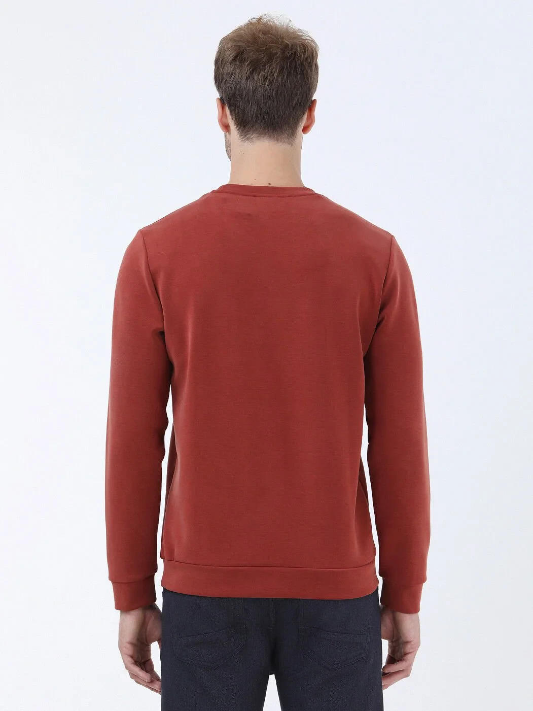 Tile Red Crew Neck Printed Sweatshirt - 5