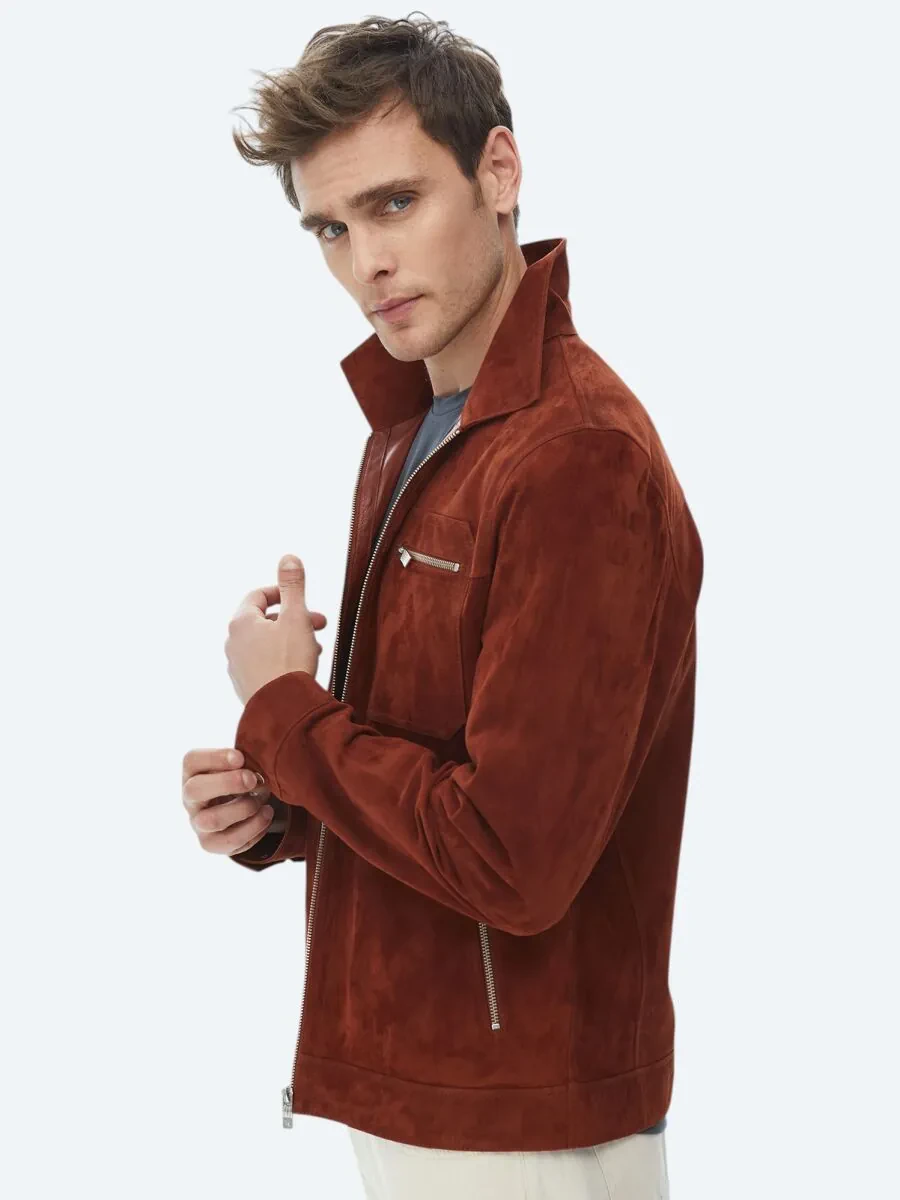 Tile Red Leather Coat - 7
