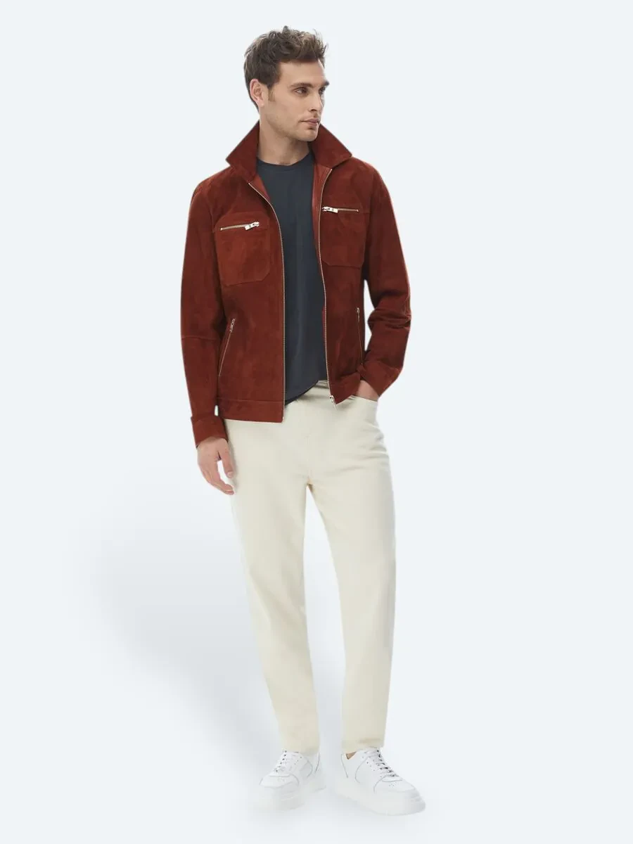 Tile Red Leather Coat - 9