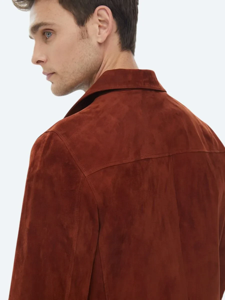 Tile Red Leather Coat - 11