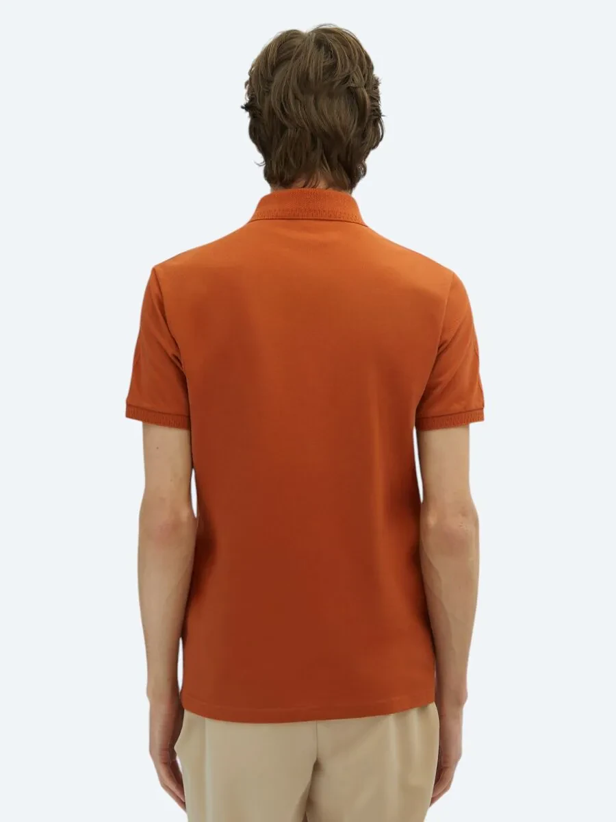 Tile Red Plain Polo Neck 100% Cotton T-Shirt - 5